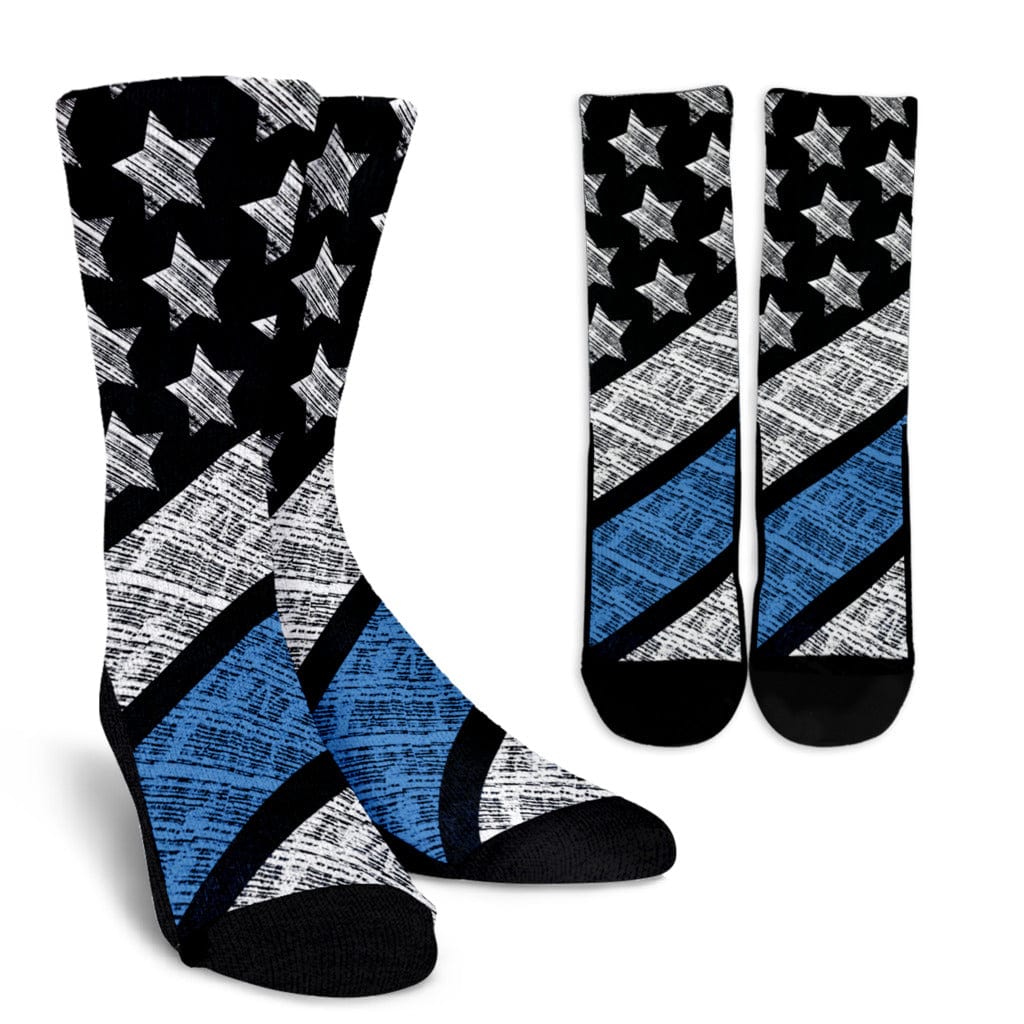 Crew Socks - Blue Lives Matter - GiddyGoatStore