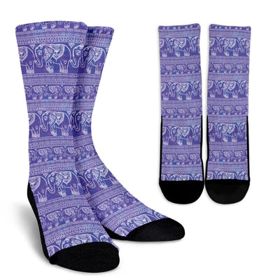 Crew Socks - Purple Elephant - GiddyGoatStore