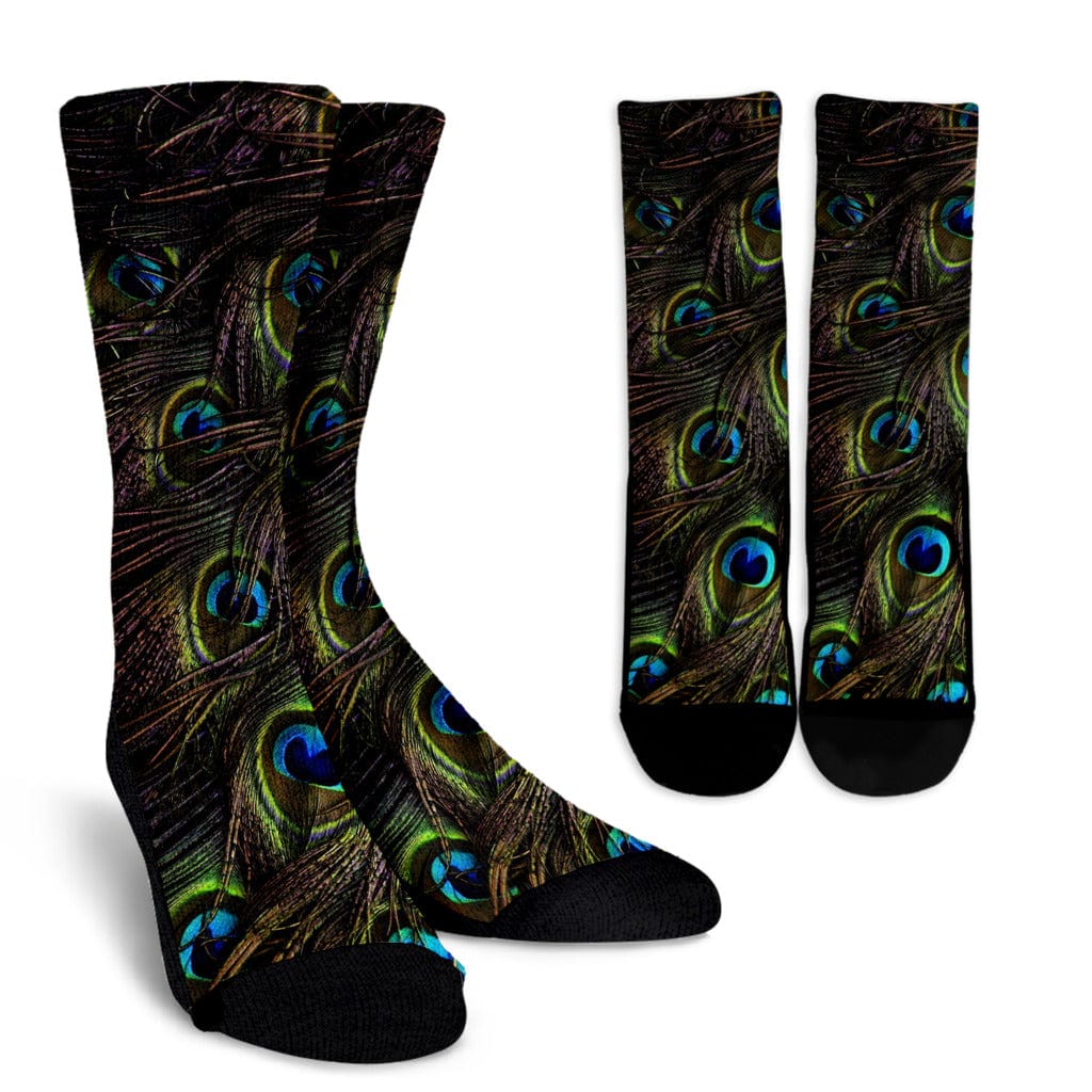 Crew Socks - Peacock Socks - GiddyGoatStore