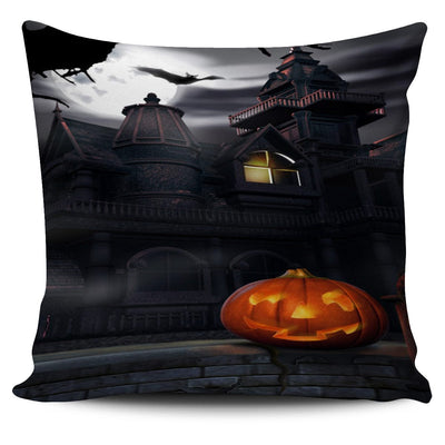 Pillow Cover - Halloween Haunted House - GiddyGoatStore