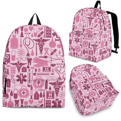 Backpack - Pink Nurse Large Icons - GiddyGoatStore