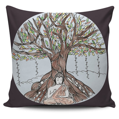 Pillow Cover - Akruti Artz Buddha Under Tree - GiddyGoatStore