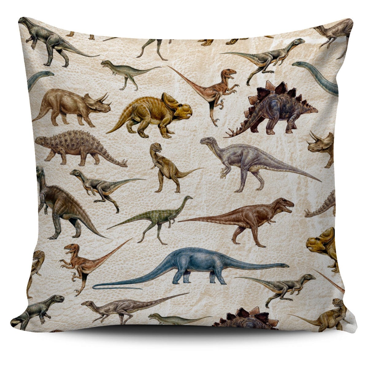 Pillow Cover - Dinosaurs and Tan Scale - GiddyGoatStore