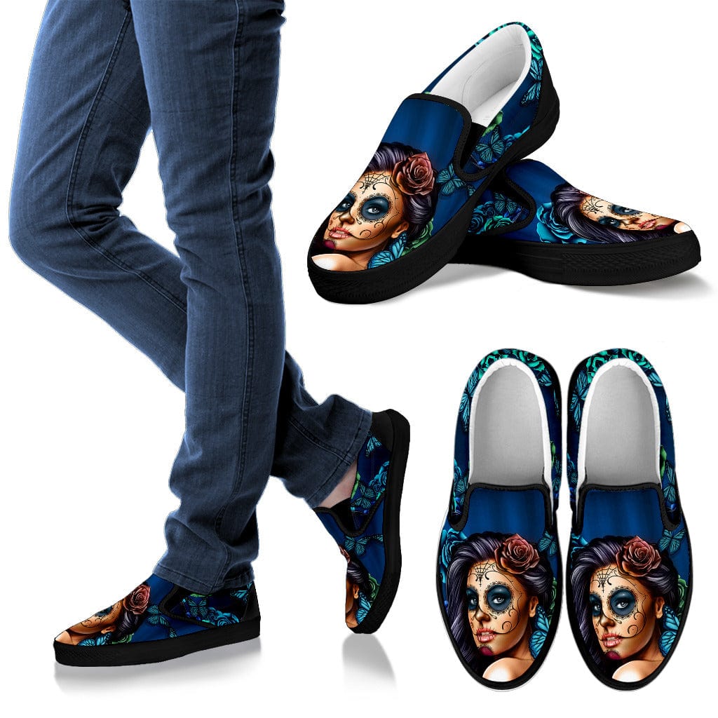 Women's Slip-on Shoes - Calavera Art Collection