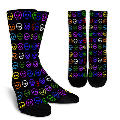 Crew Socks - Skull Madness (Colorful) - GiddyGoatStore
