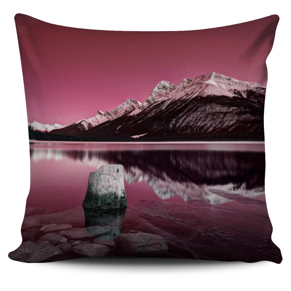 Pillow Cover - Spray Lakes - Red - GiddyGoatStore