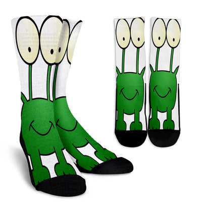 Crew Socks - Frog Cartoon - GiddyGoatStore