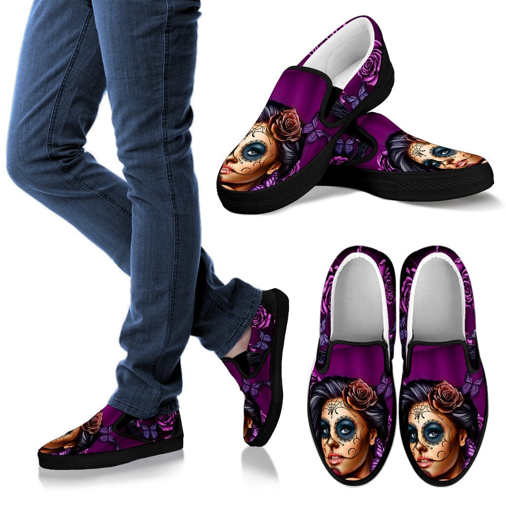 Women's Slip-on Shoes - Calavera Art Collection