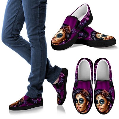 Women's Slip-on Shoes - Calavera Art Collection - GiddyGoatStore