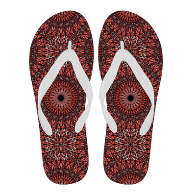 Flip Flops - Red Spiritual Mandala Men's - GiddyGoatStore