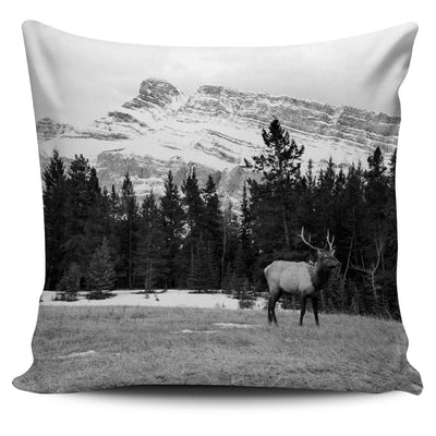 Pillow Cover - Elk Black and White - GiddyGoatStore