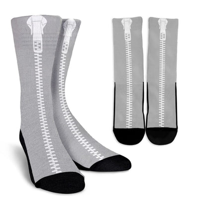Crew Socks - Zipper Socks (Gray) - GiddyGoatStore