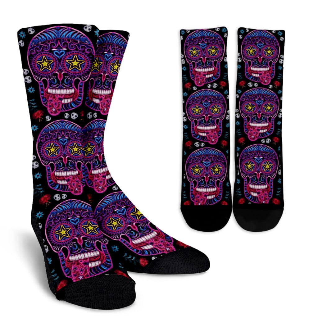 Crew Socks - Sugar Skull Superstar - GiddyGoatStore