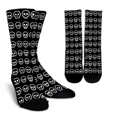 Crew Socks - Skull Madness (White) - GiddyGoatStore
