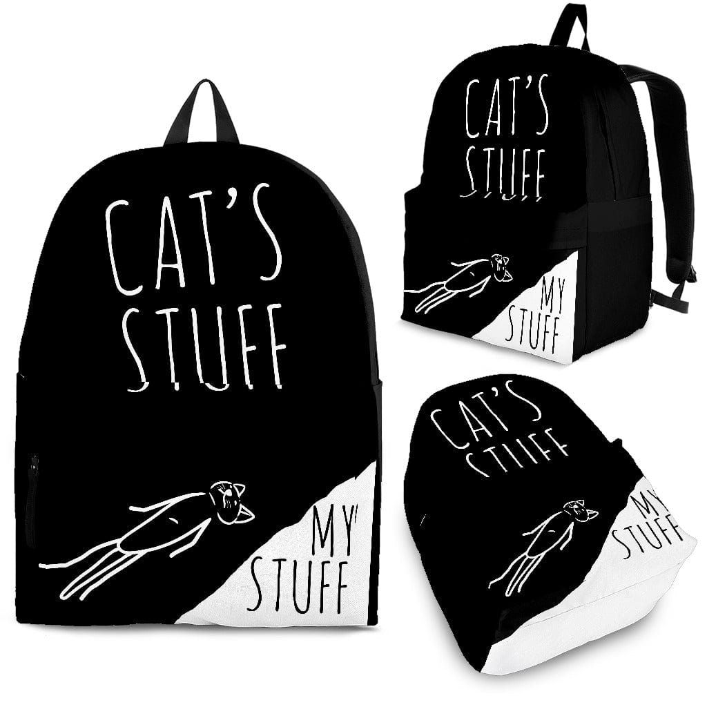 Backpack - Cat's Stuff My Stuff (Black) - GiddyGoatStore
