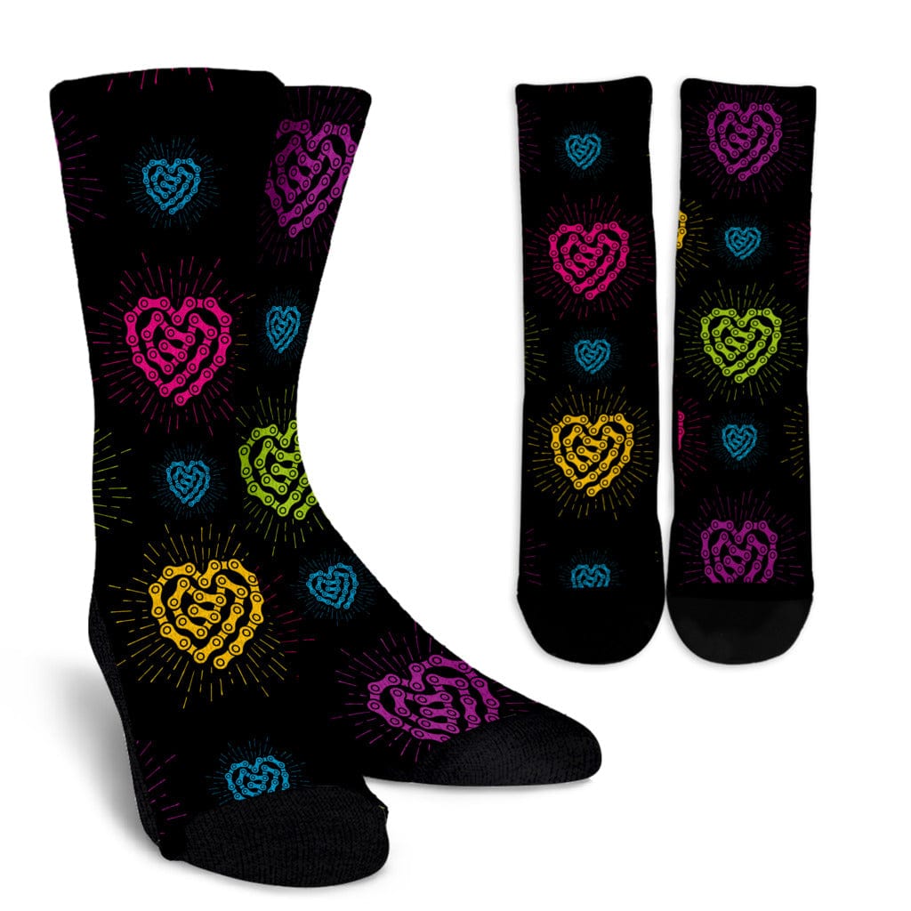 Crew Socks - Chain Heart - GiddyGoatStore