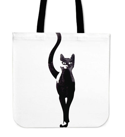 Cloth Tote - Black Cat Bag - GiddyGoatStore