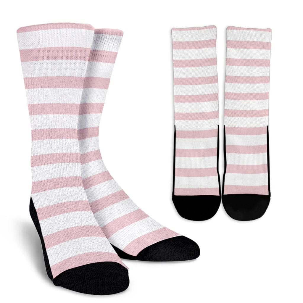 Crew Socks - Pink Stripe - GiddyGoatStore