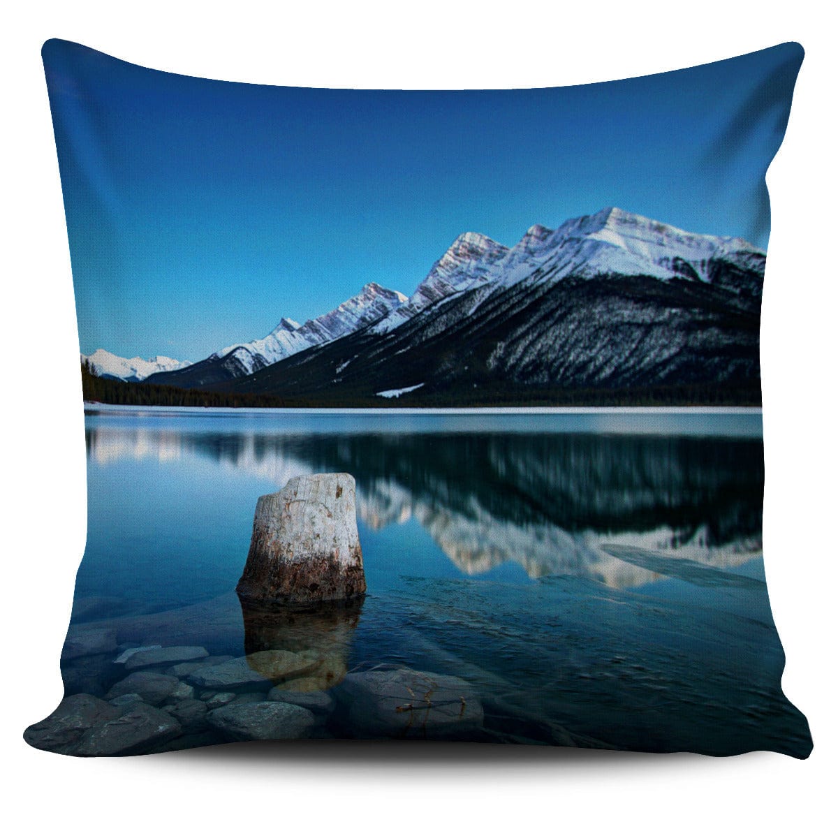 Pillow Cover - Mount Rundle - Ice Blue - GiddyGoatStore