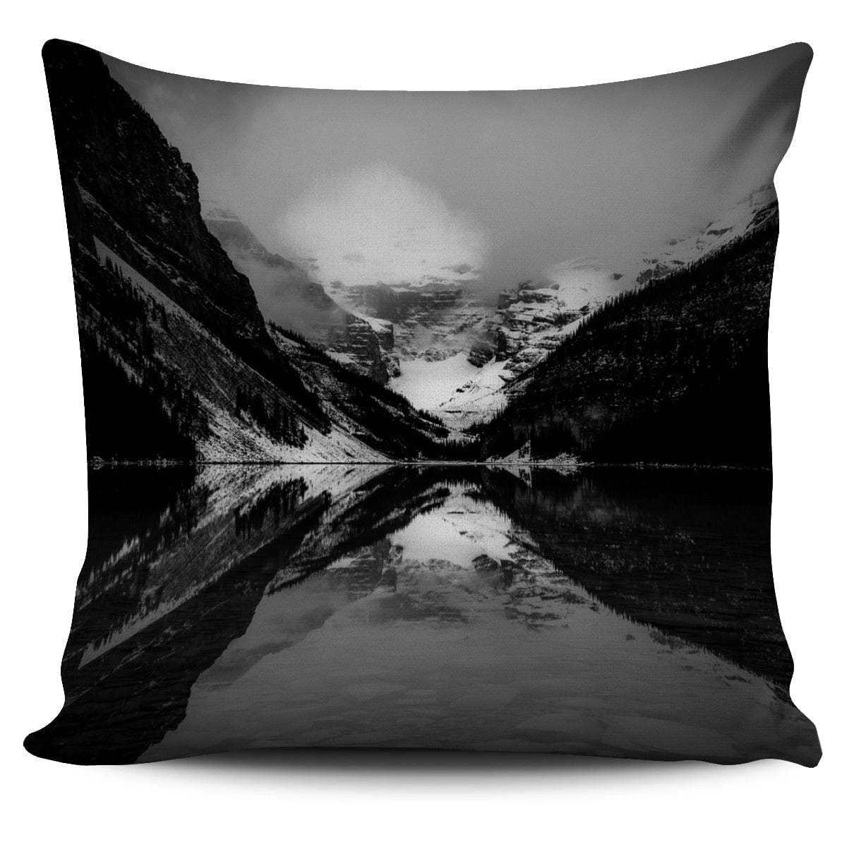 Pillow Cover - Lake Louise - Black and White - GiddyGoatStore