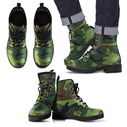 Men's Leather Boots - Camo
