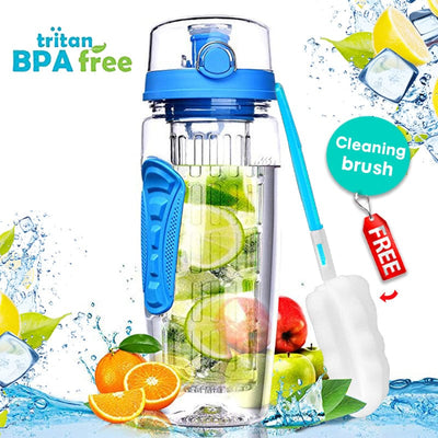 32 oz Fruit infuser Water Bottle - GiddyGoatStore