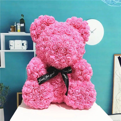Luxury Faux Rose Teddy Bear