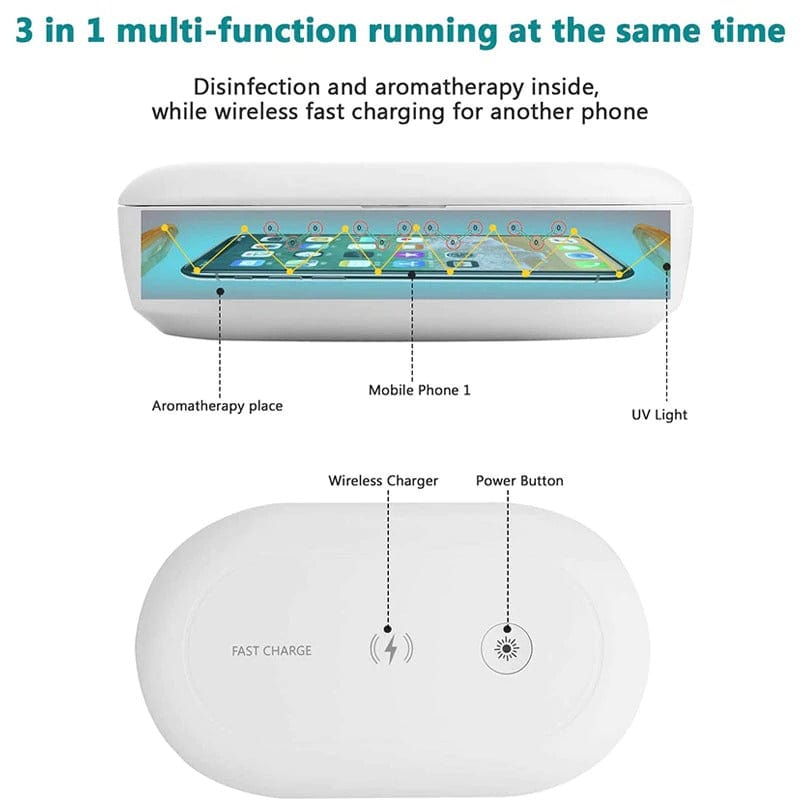 10W Fast Wireless Charger/Phone Sanitizer/diffuser