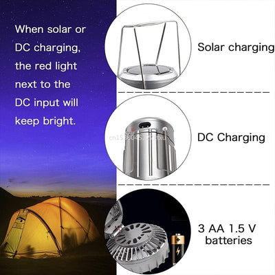 6 in 1 Portable Outdoor LED Camping Lantern With Fan - GiddyGoatStore