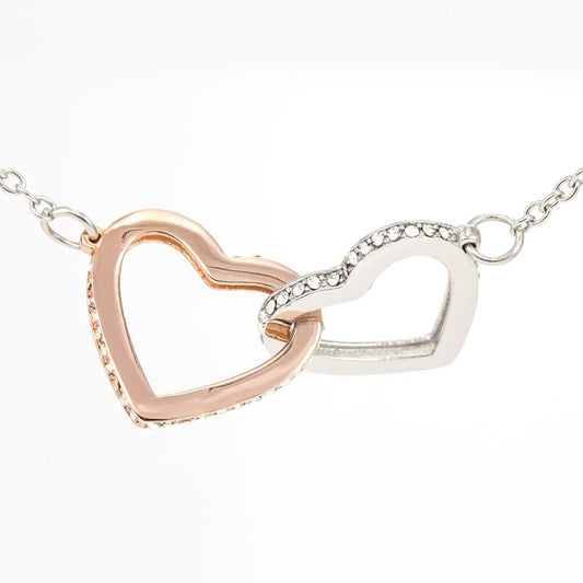 Polished Stainless Steel Interlocking Heart Necklace