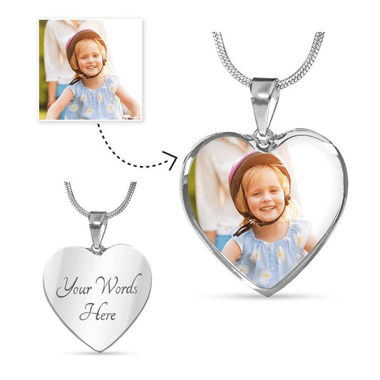 Personalized ~ Silver Heart Adjustable Luxury Necklace