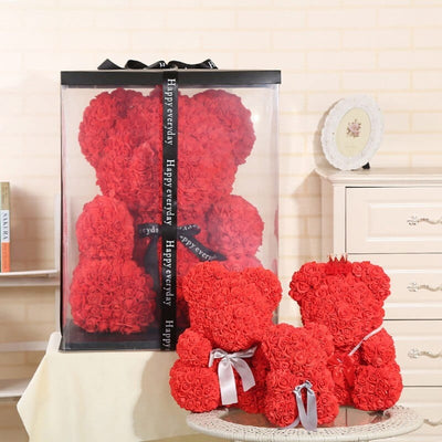 Luxury Faux Rose Teddy Bear - GiddyGoatStore