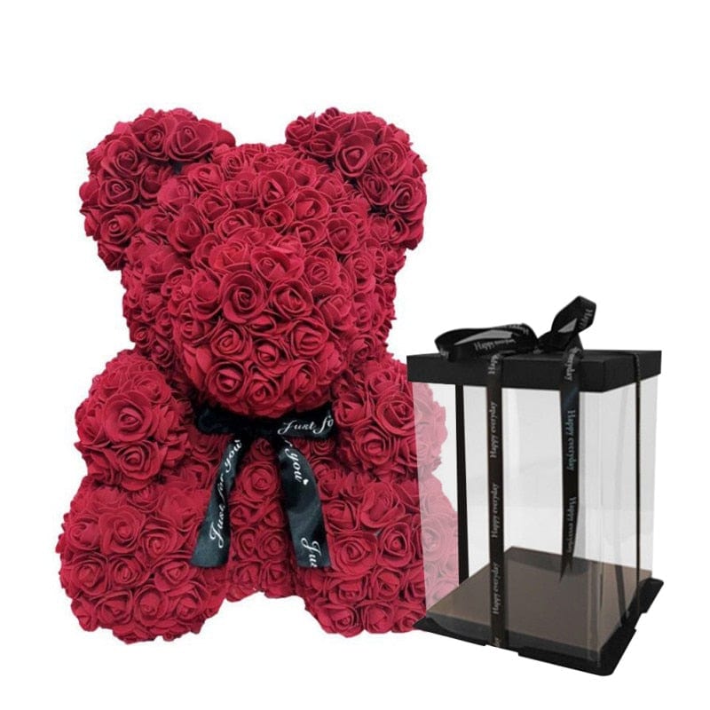 Luxury Faux Rose Teddy Bear - GiddyGoatStore