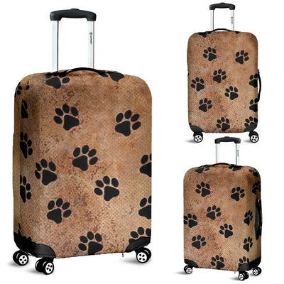 Luggage Cover ~ Brown Paw Print - GiddyGoatStore