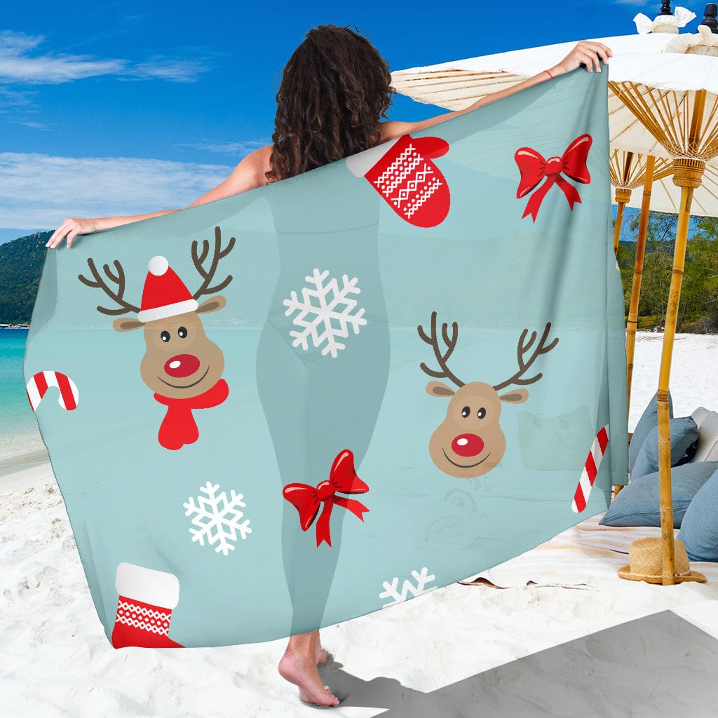 Sarong - Christmas Cartoon Deer - GiddyGoatStore