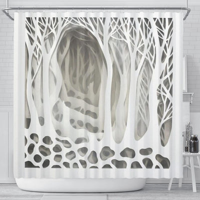 Shower Curtain - Mystical 3d Forest - GiddyGoatStore