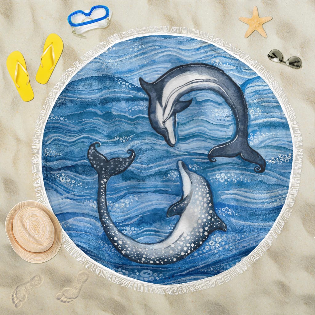 Beach Blanket - Dolphin Play - GiddyGoatStore