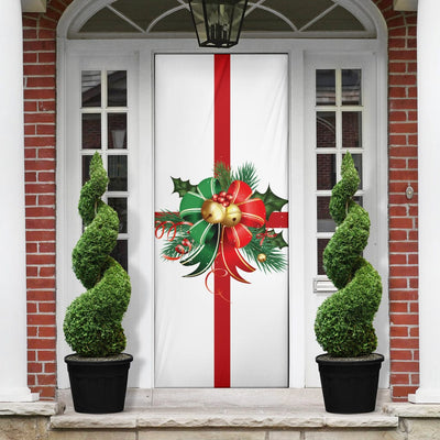 Door Sock - Christmas Decor Bow (White) - GiddyGoatStore