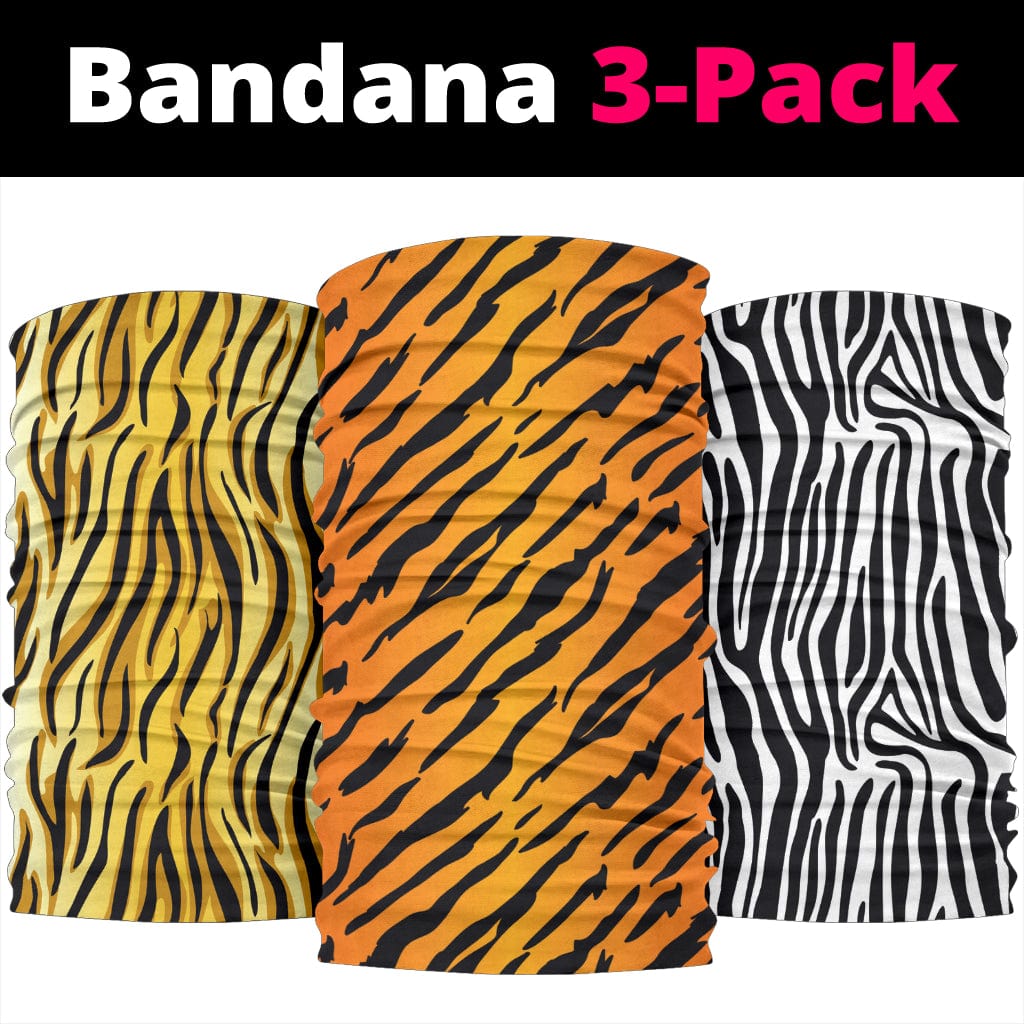 Bandana 3 Pack - Animal Print Pop Art (Lion, Tiger, Zebra) - GiddyGoatStore