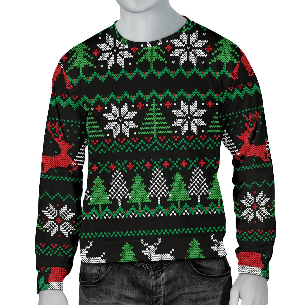 Sweater - Ugly Christmas Red Green Black Men's - GiddyGoatStore