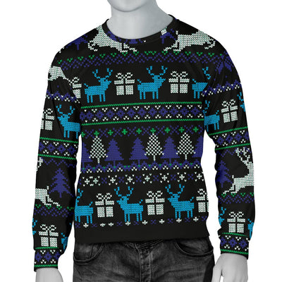 Sweater - Ugly Christmas Black Purple and Blue Men's - GiddyGoatStore