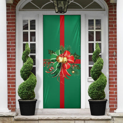 Door Sock - Christmas Decor Bow (Green) - GiddyGoatStore