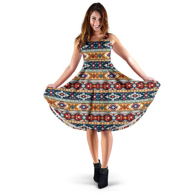 Midi Dress - Mixed Pattern - GiddyGoatStore