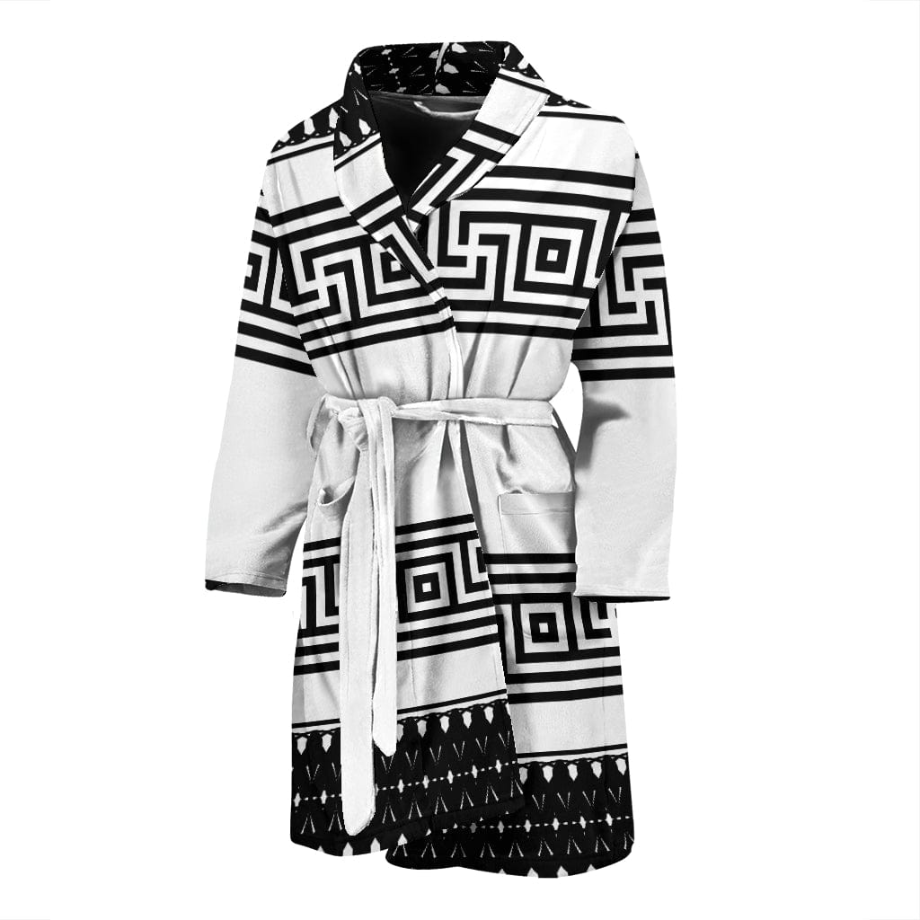 Bath Robe - Black and White Aztec Pattern - GiddyGoatStore