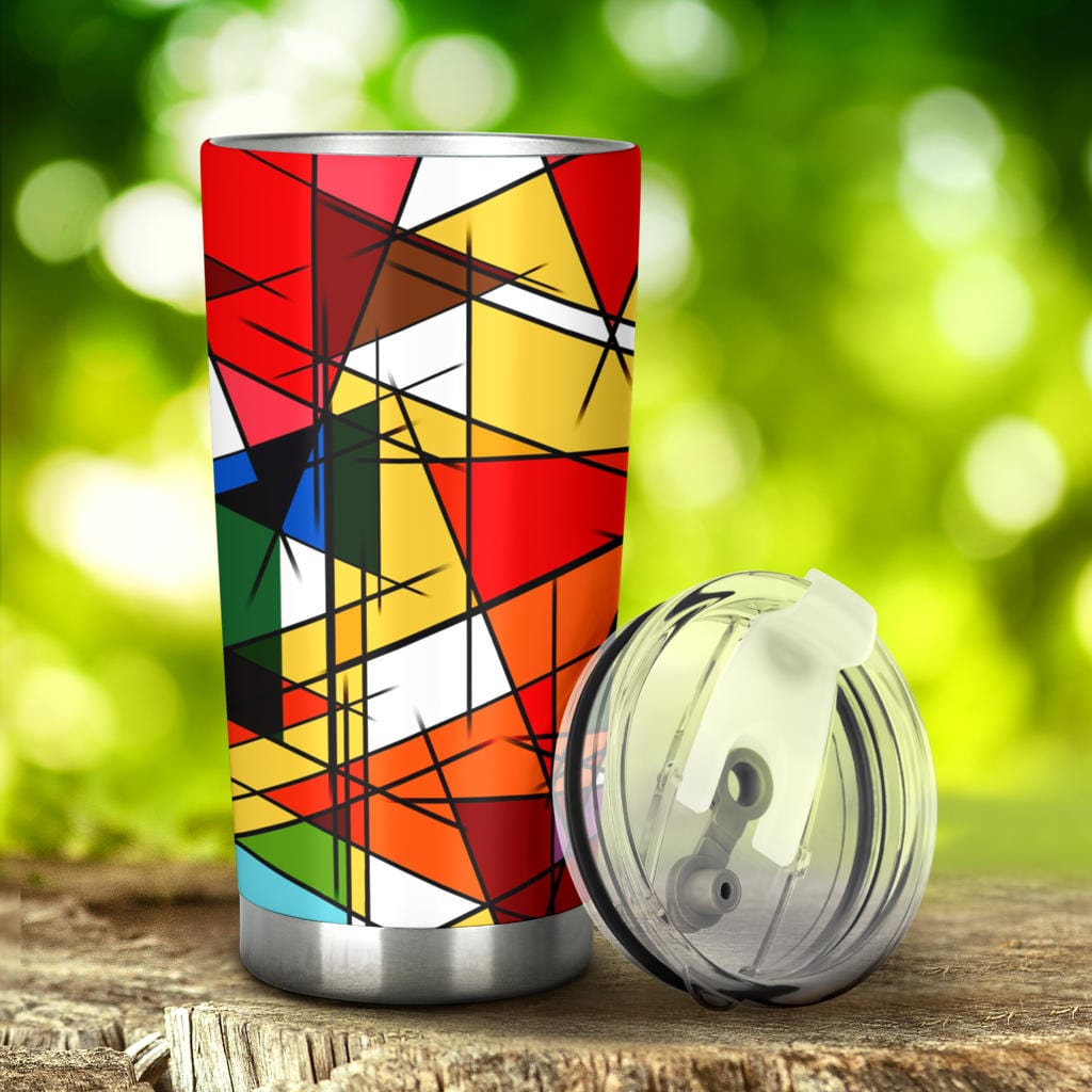 Tumbler - Abstract Stained Glass - GiddyGoatStore