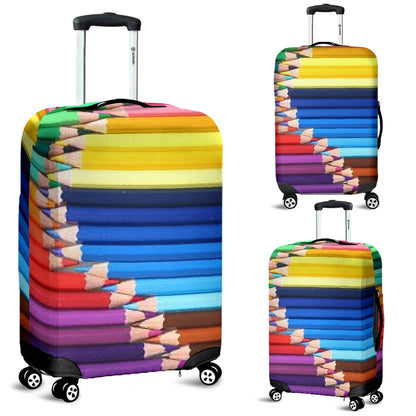 Luggage Cover - Colored Pencils - Art Lovers