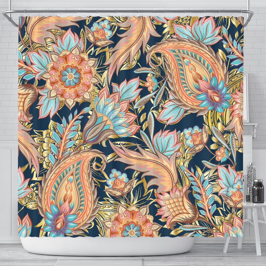 Shower Curtain - Romantic Paisley - GiddyGoatStore