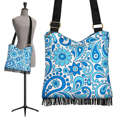 Boho Handbag - Blue Paisley - GiddyGoatStore