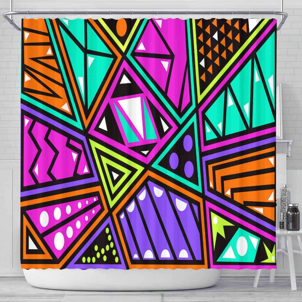Shower Curtain - Bright Shapes And Colors - GiddyGoatStore