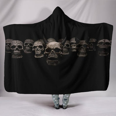 Hooded Blanket ~ Skulls - GiddyGoatStore